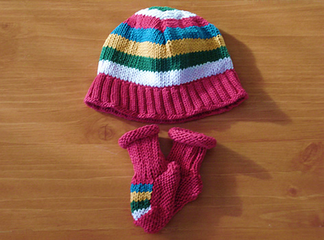 100% Cotton Hand Finished Hat and Booties